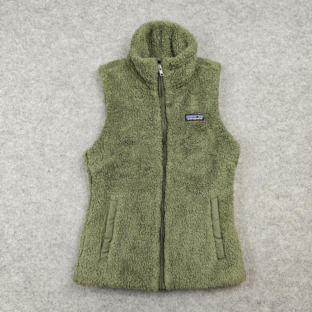 Patagonia Vest Womens XS Green Fleece Hooded Lined Insulated Pockets Zip